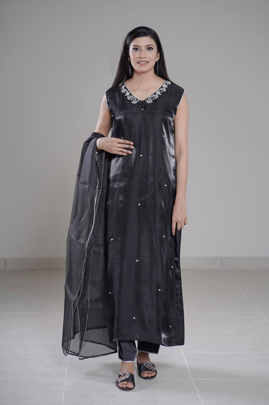 Triad Chic — Mirror Silk Longline Set