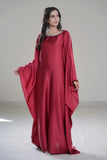 Istanbul Classic Cape-Sleeve Kaftan – Wine Maroon