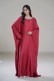 Istanbul Classic Cape-Sleeve Kaftan – Wine Maroon