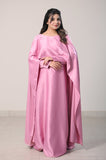 Flowing Cape-Shawl Style Maxi – Dusty Rose Blush