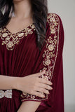 The Aure Embroidered Kaftan "Mehr-e-Maroon"