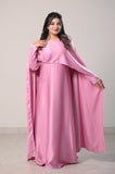 Flowing Cape-Shawl Style Maxi – Dusty Rose Blush