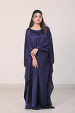Istanbul Classic Cape-Sleeve Kaftan – Deep Navy Blue