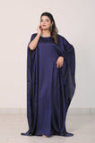 Istanbul Classic Cape-Sleeve Kaftan – Deep Navy Blue