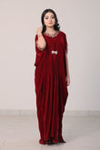 L’Artisan Embroidered Kaftan with Cutwork Neck