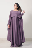 Flowing Cape-Shawl Style Maxi – Soft Lavender