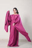 Flowing Cape-Shawl Style Maxi – Berry Plum