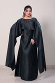 Flowing Cape-Shawl Style Maxi – Dark Bottle Green