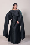 Flowing Cape-Shawl Style Maxi – Dark Bottle Green