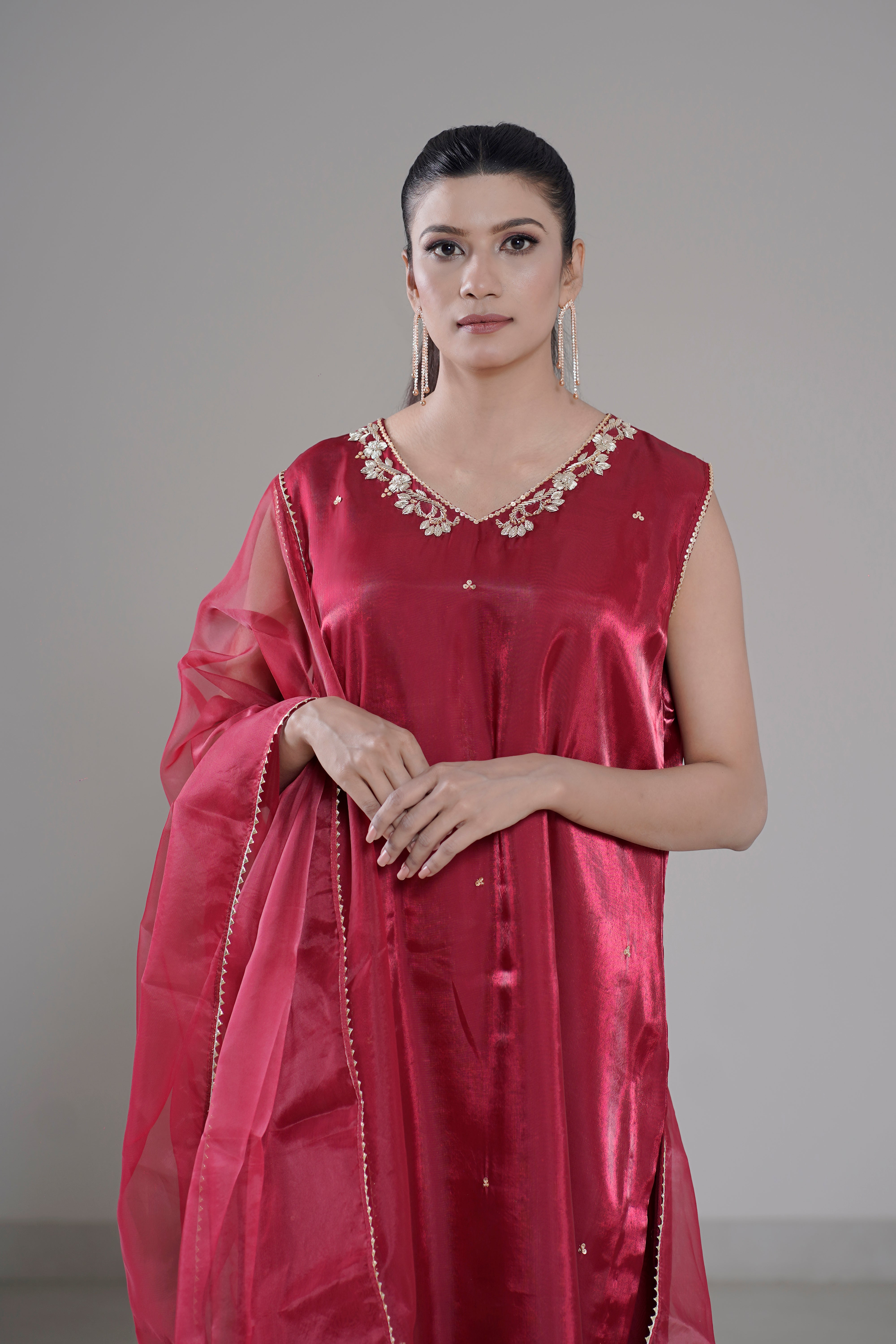 Triad Chic — Mirror Silk Longline Set