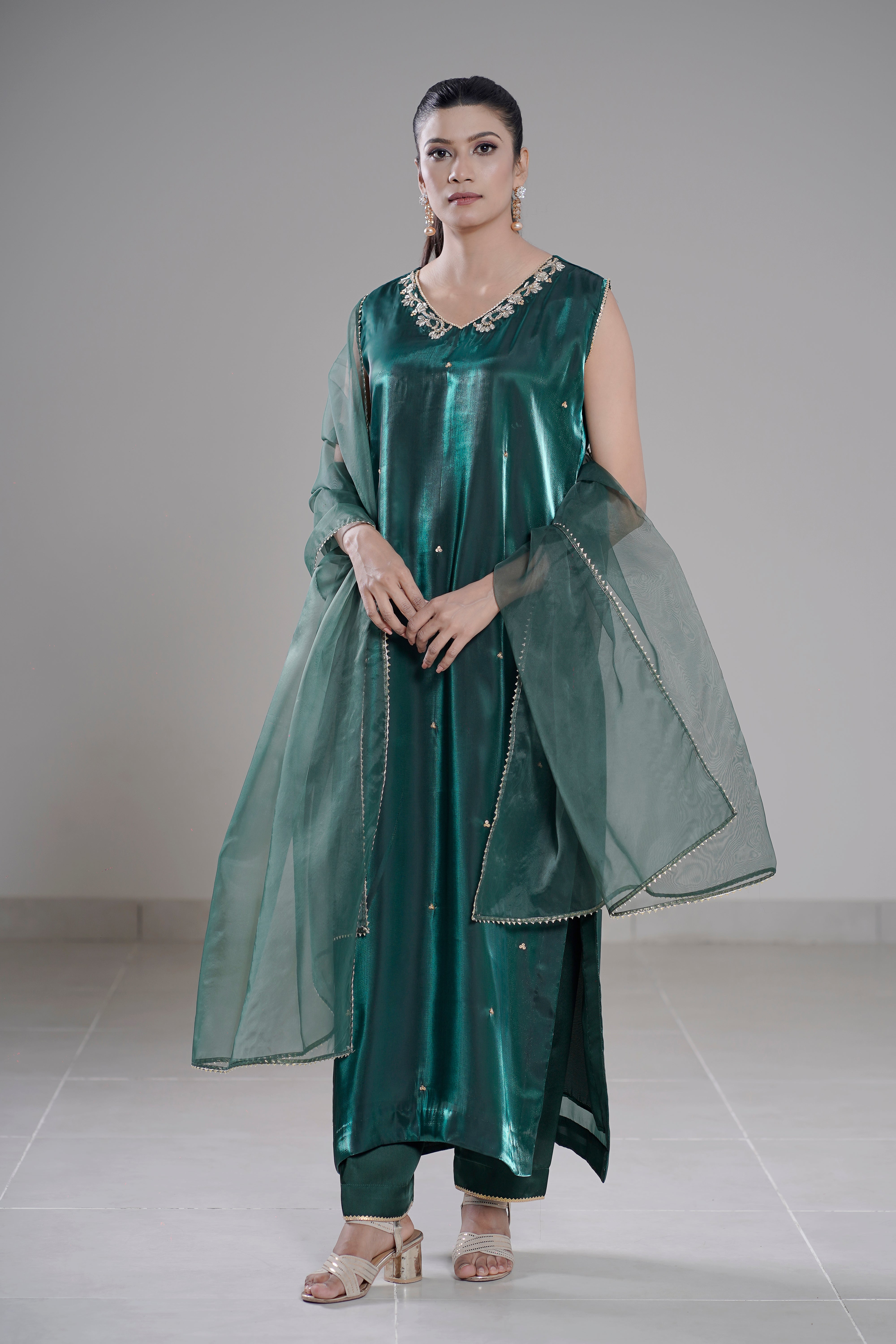 Triad Chic — Mirror Silk Longline Set