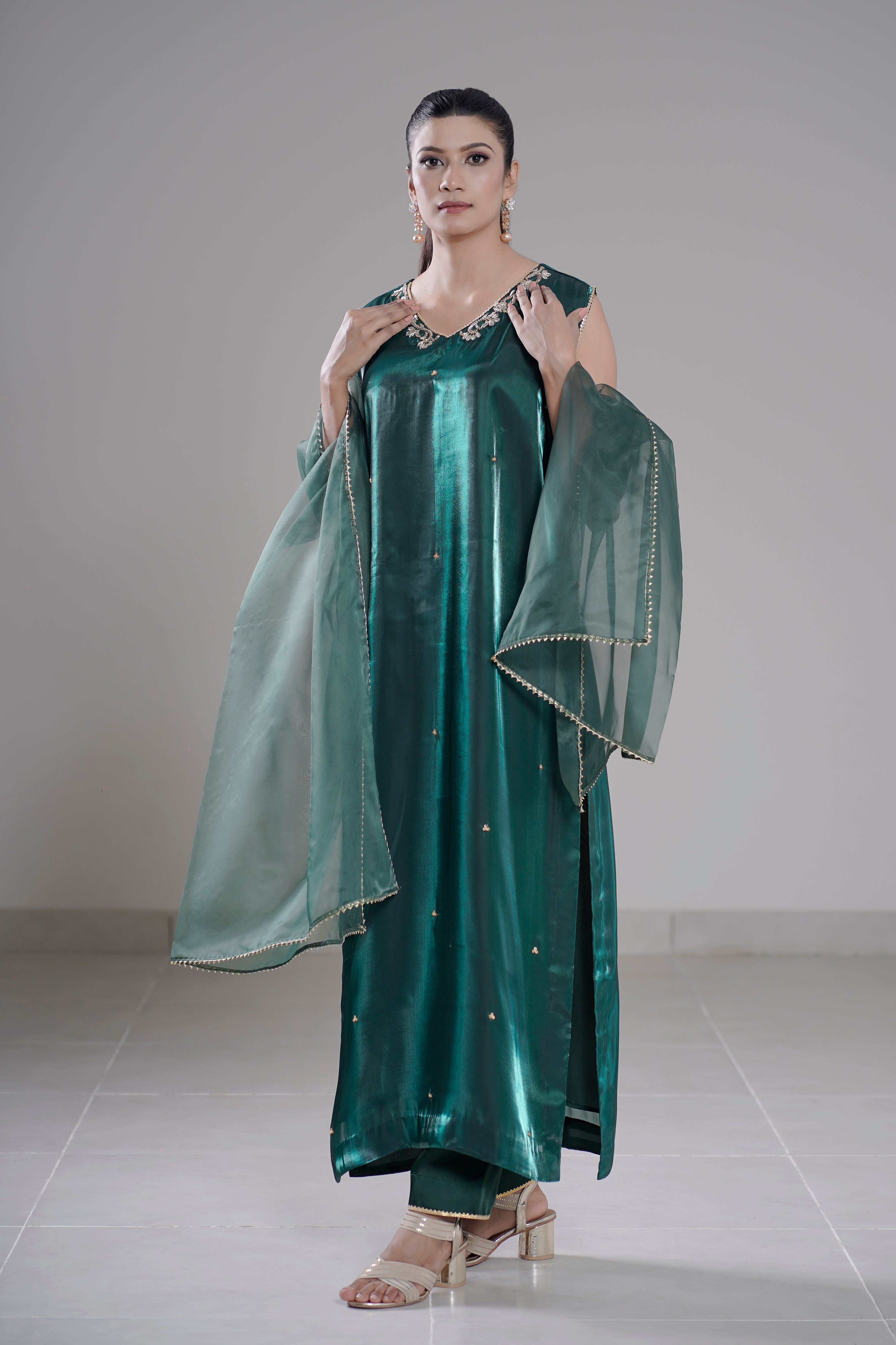 Triad Chic — Mirror Silk Longline Set