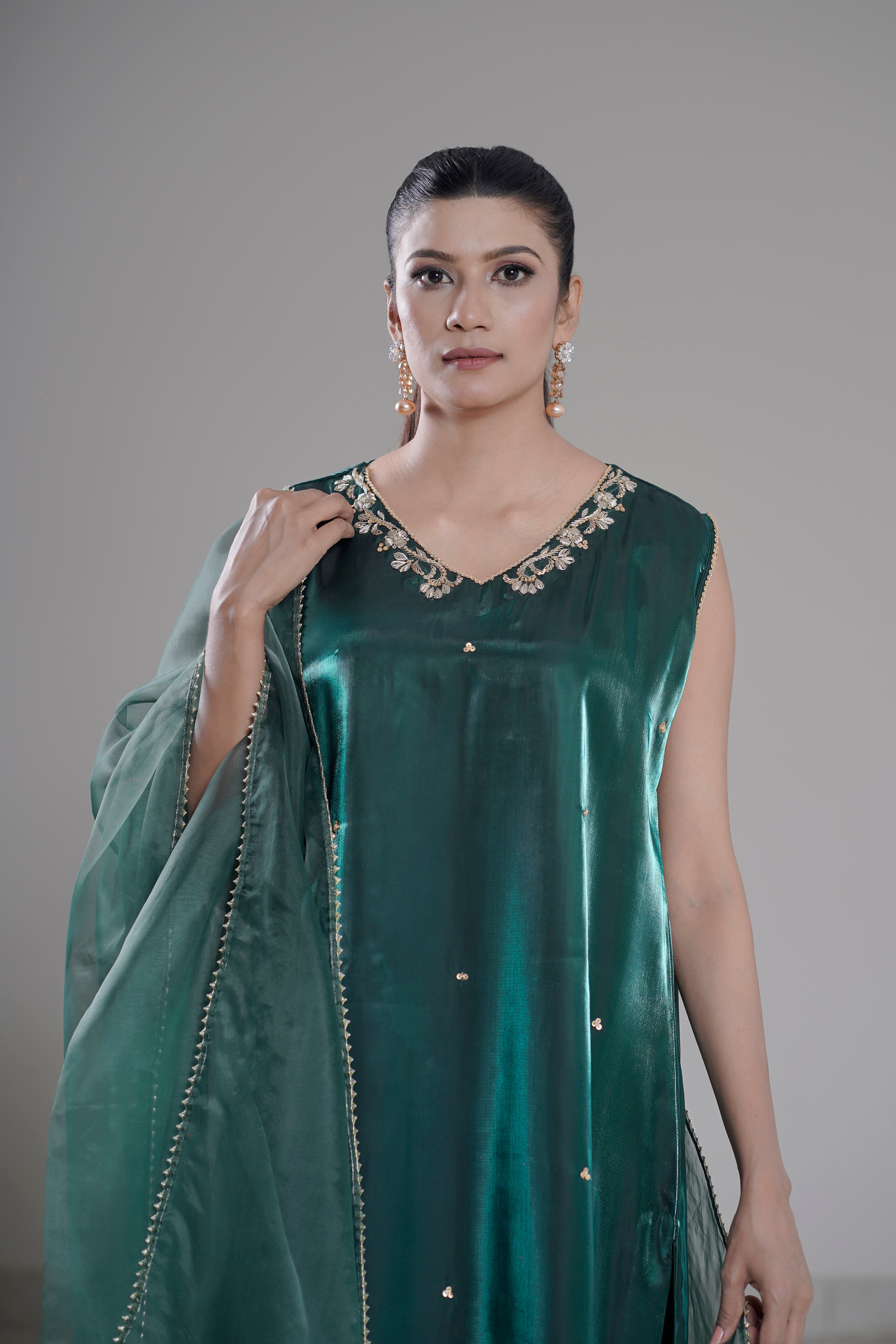 Triad Chic — Mirror Silk Longline Set