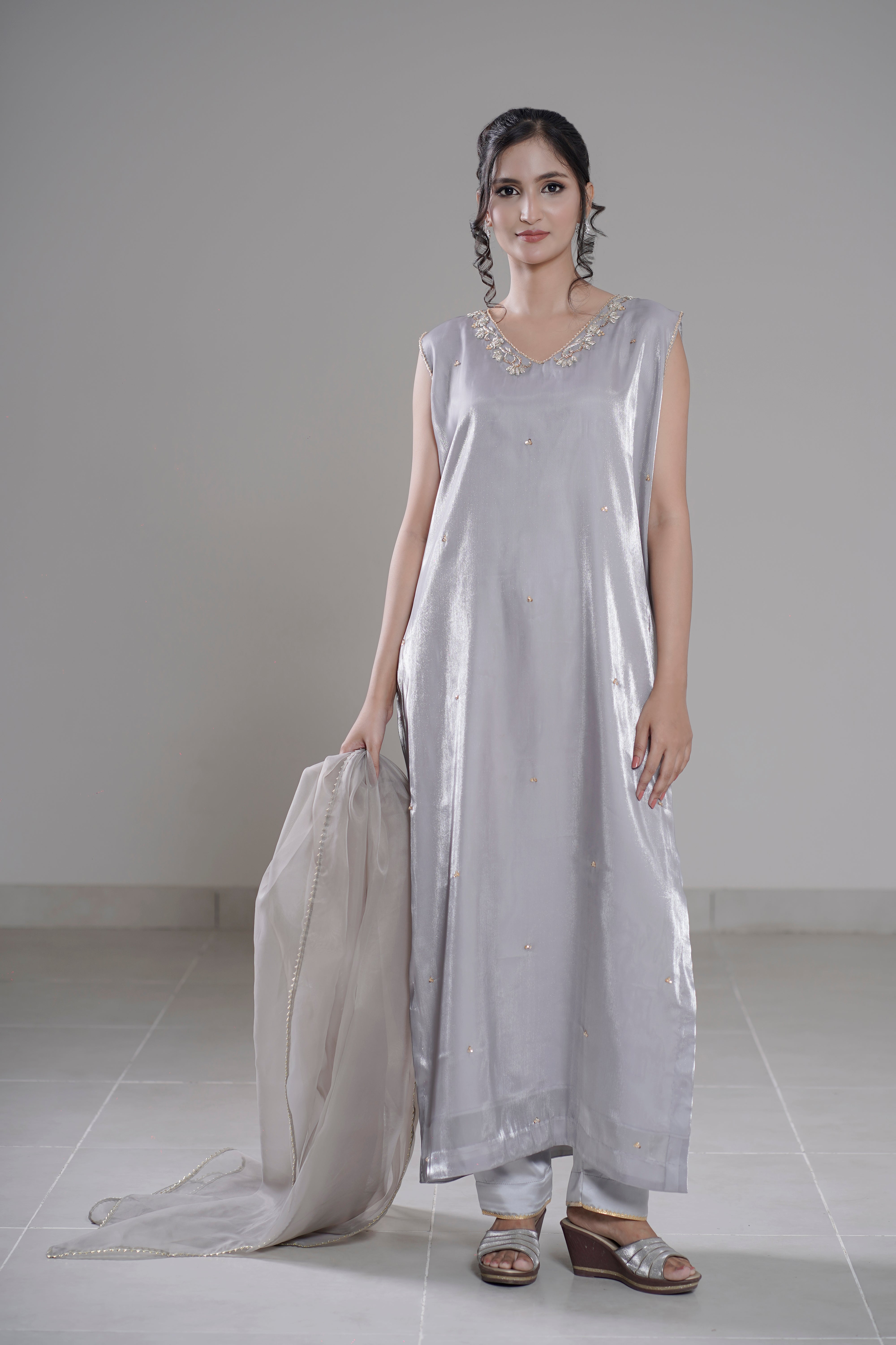 Triad Chic — Mirror Silk Longline Set