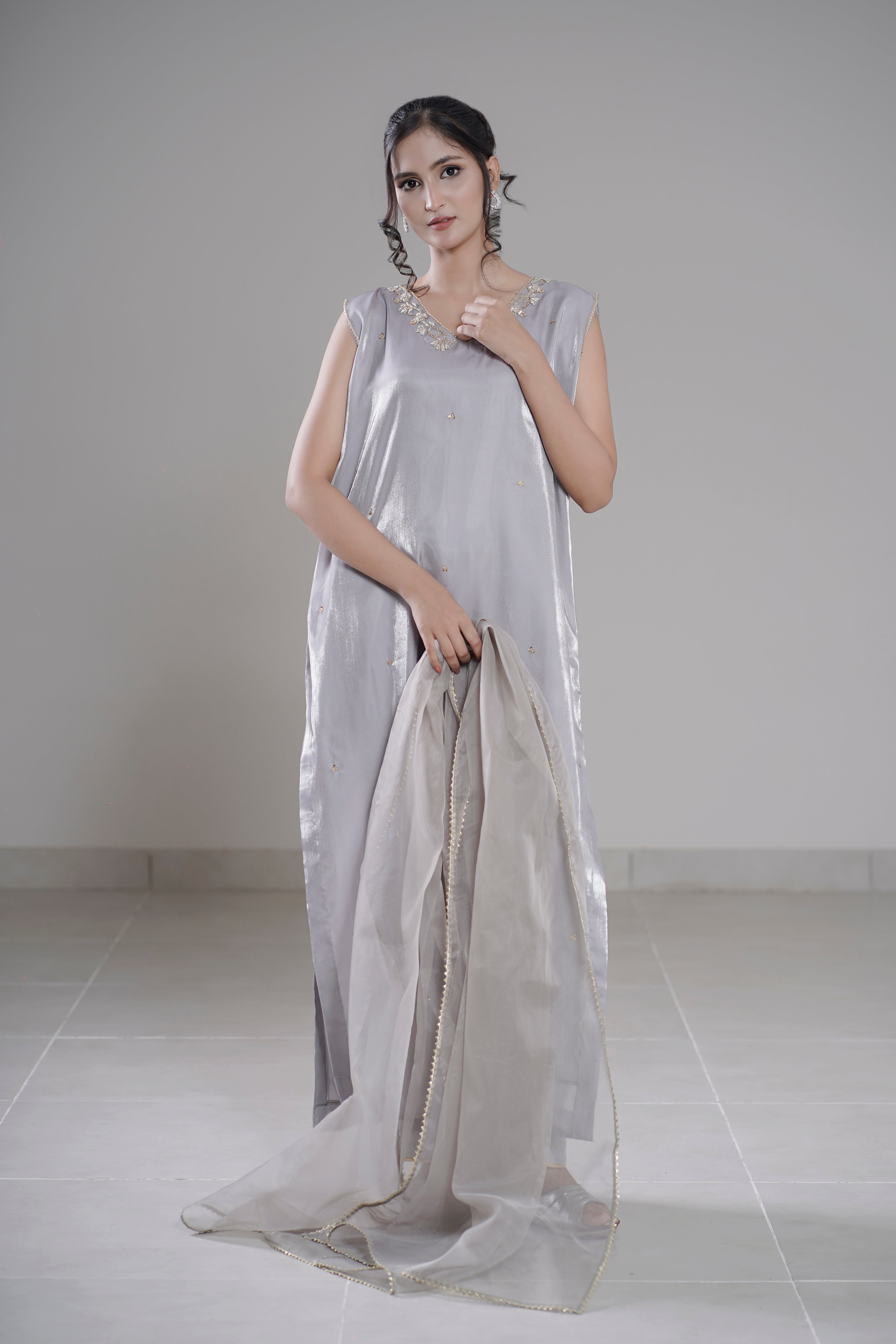 Triad Chic — Mirror Silk Longline Set