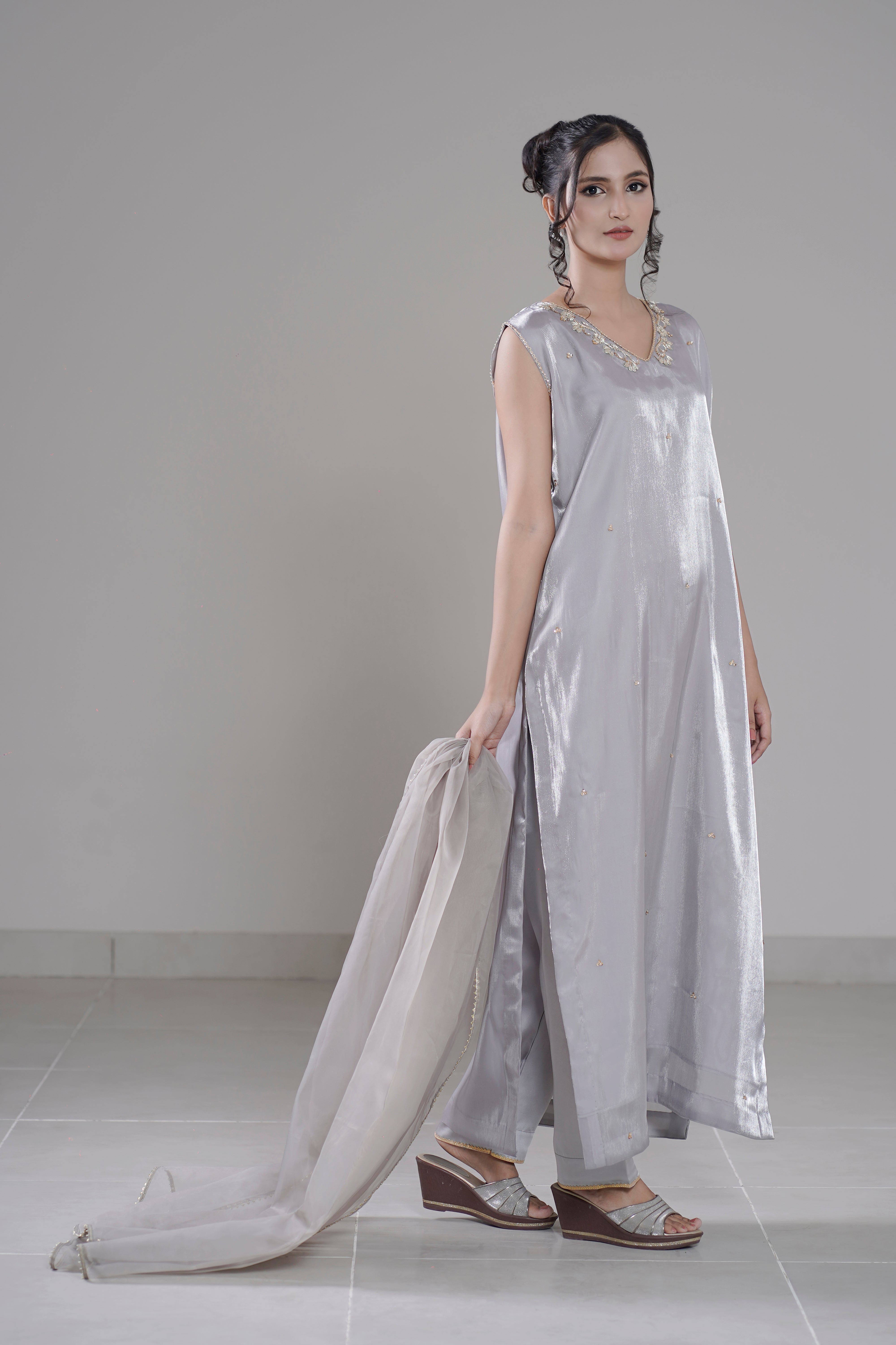 Triad Chic — Mirror Silk Longline Set