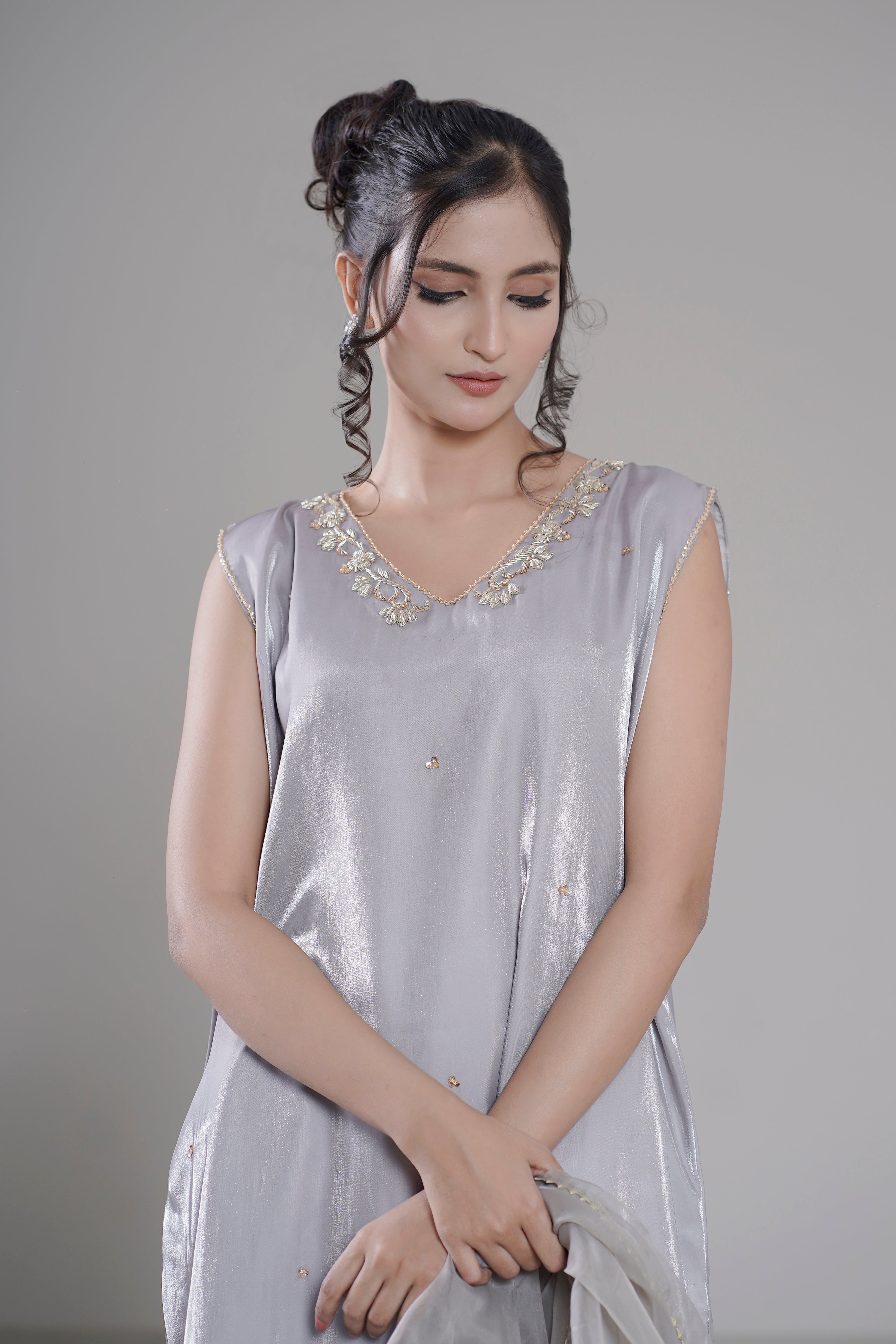 Triad Chic — Mirror Silk Longline Set