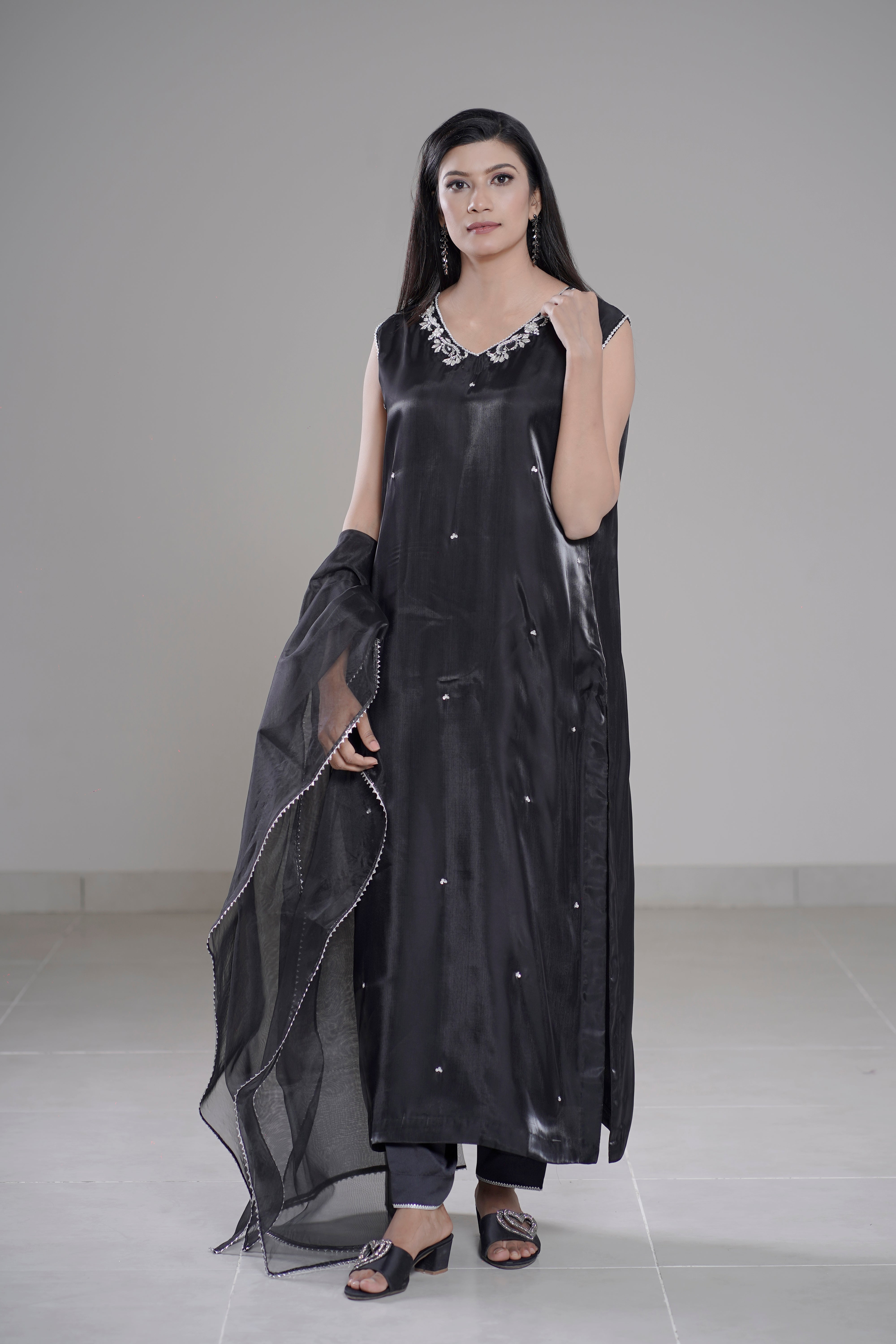 Triad Chic — Mirror Silk Longline Set