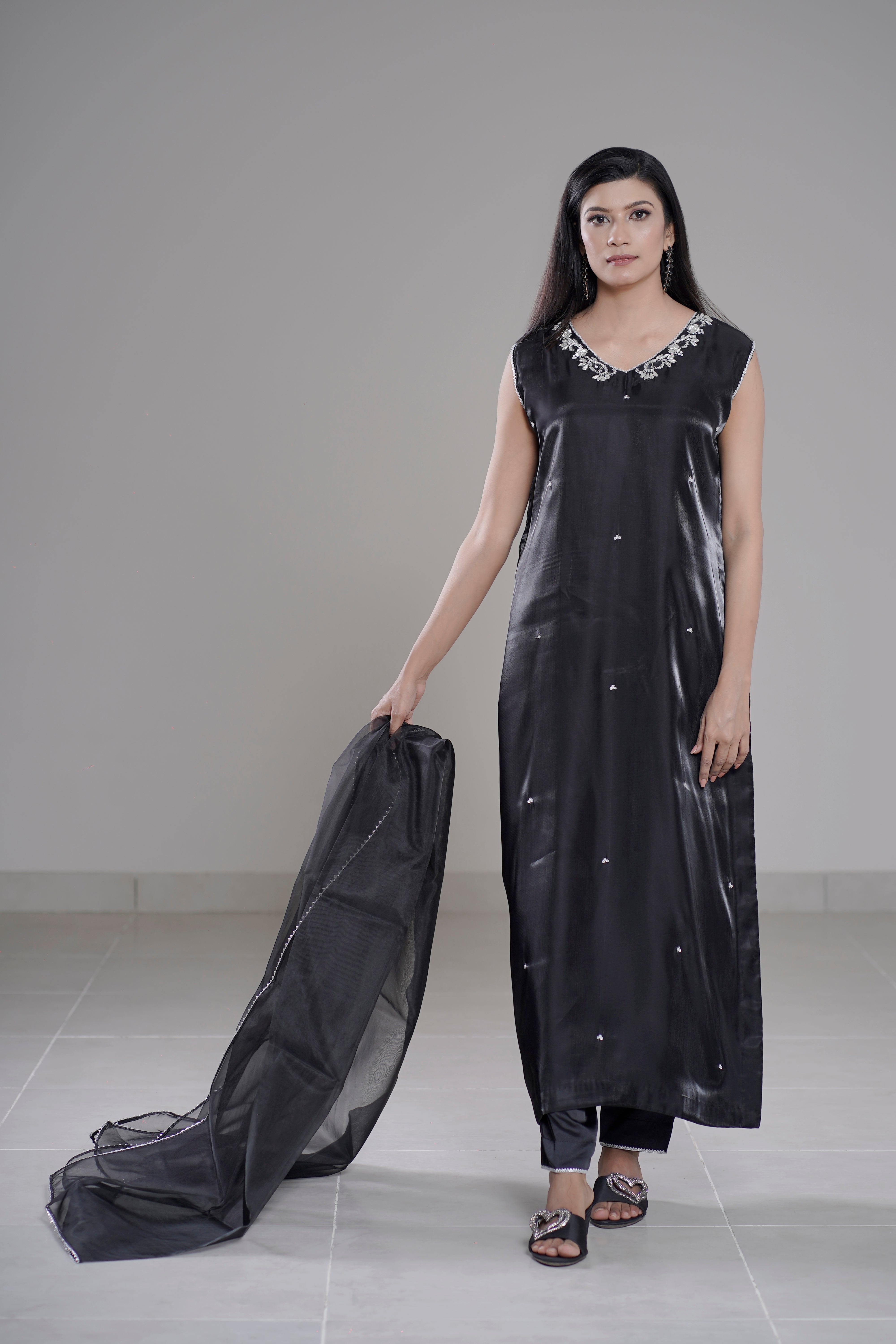 Triad Chic — Mirror Silk Longline Set