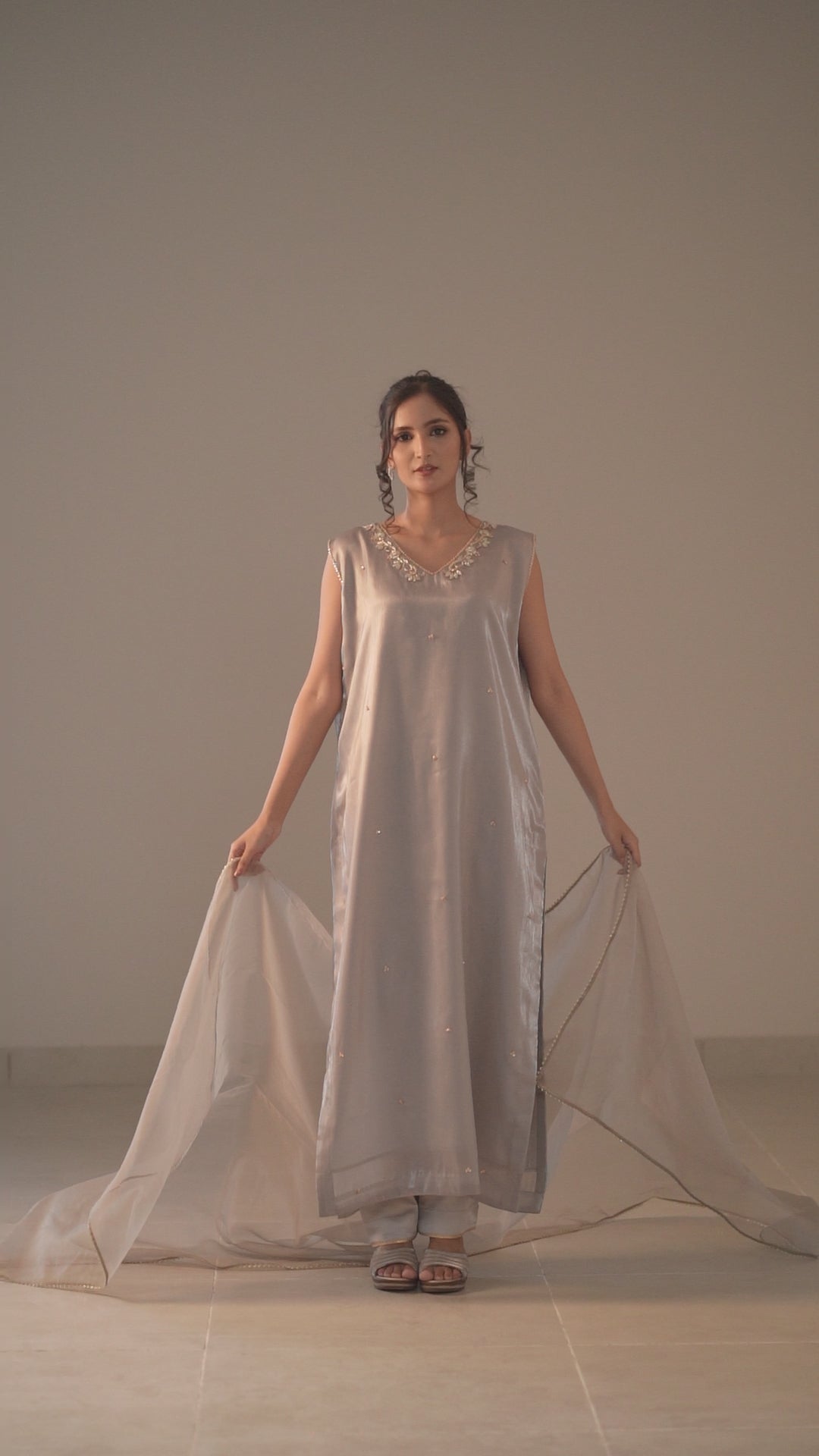 Triad Chic — Mirror Silk Longline Set