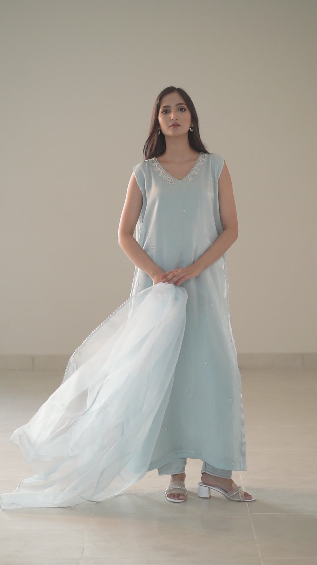 Triad Chic — Mirror Silk Longline Set