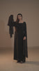 Cloud Flow Maxi — Midnight Black Georgette with Cape Sleeves