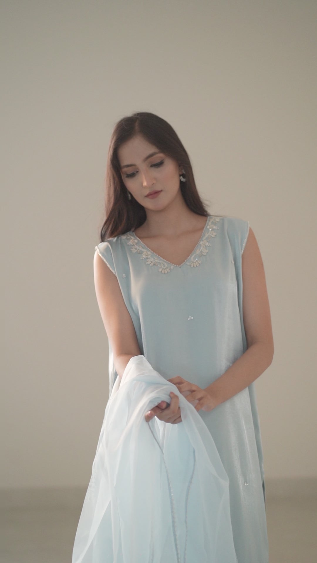 Triad Chic — Mirror Silk Longline Set