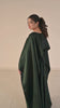 Flowing Cape-Shawl Style Maxi – Dark Bottle Green